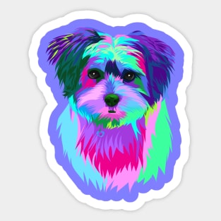 Colorful cute dog rainbow Sticker